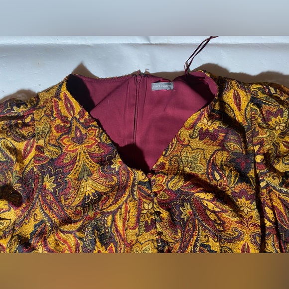 NEW Plus Size Vince Camuto Asymmetrical Hem Pickled Beet Long Sleeve Dress - Picture 9 of 12